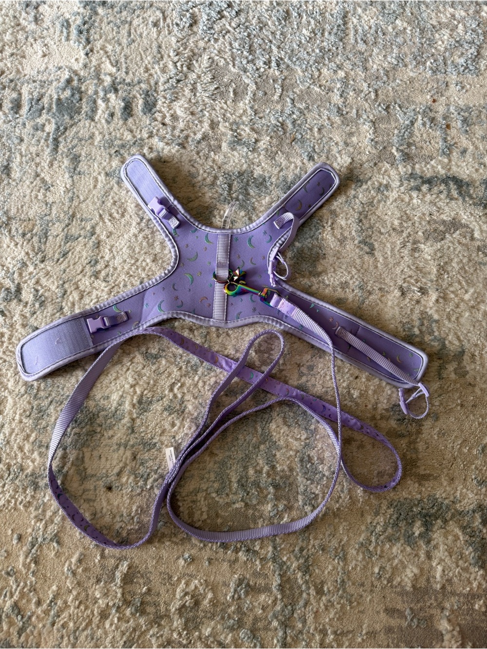 Whisker City Purple Moon Cat Leash & Harness Combo Kitten Neck 8.5-10.5